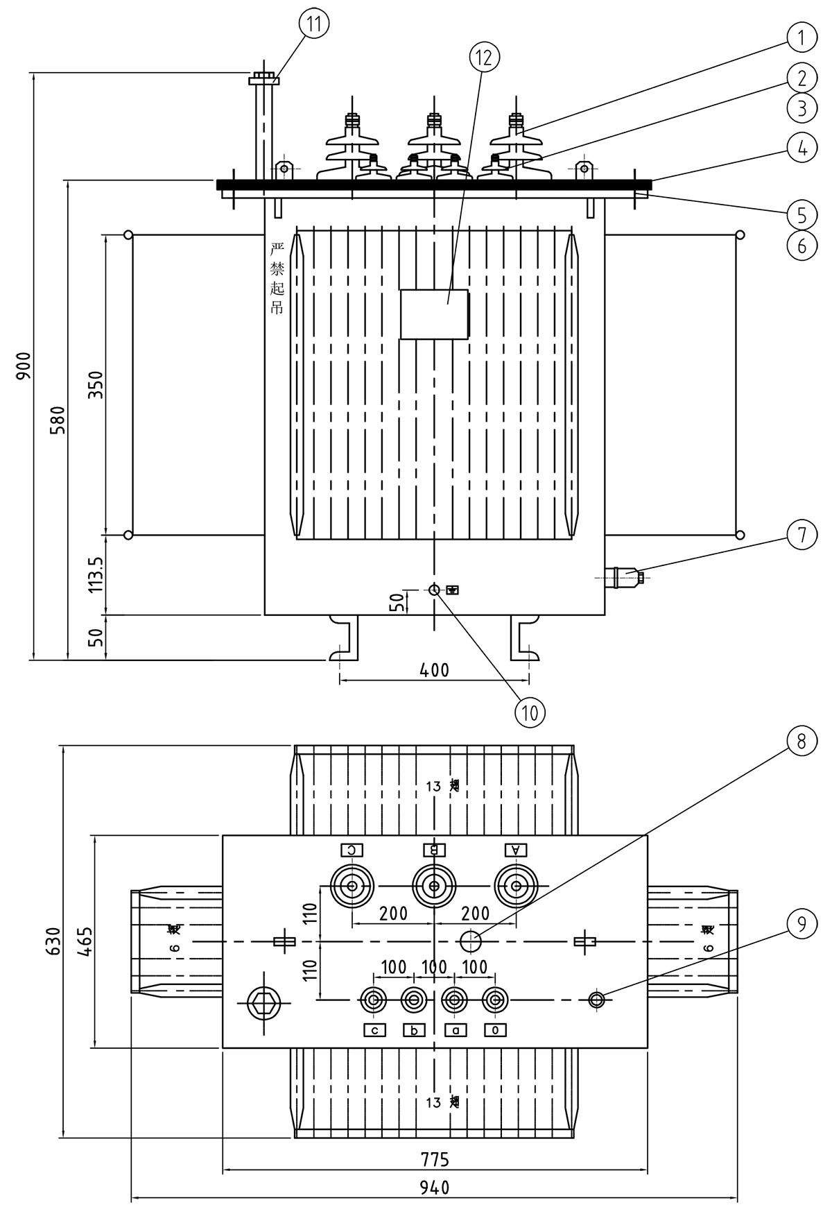 100 KVA Pole Mounted Transformer