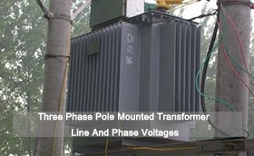 Three Phase Pole Mounted Transformer Line And Phase Voltages